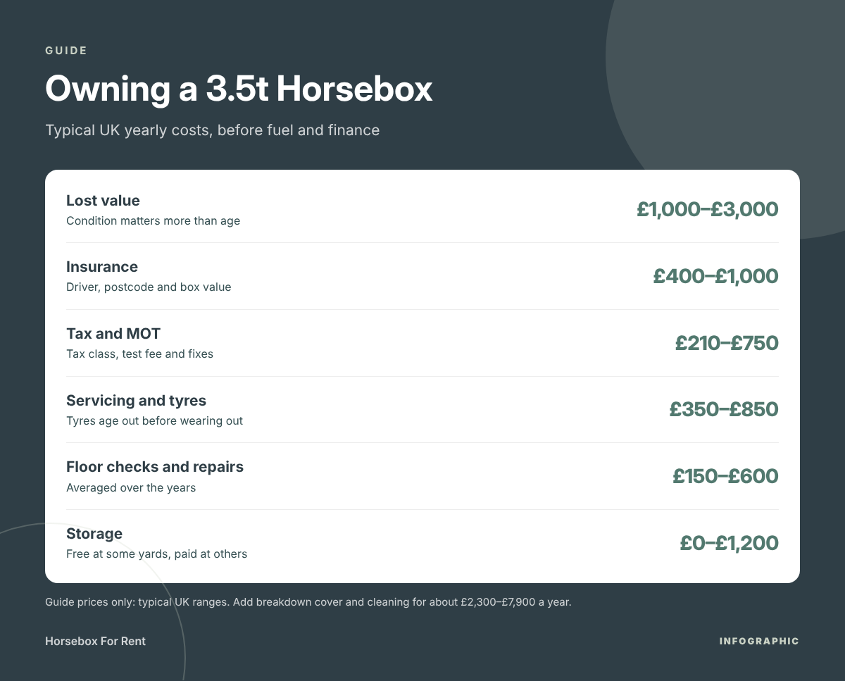 Owning a 3.5t Horsebox – infographic