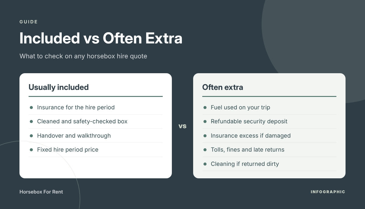 Included vs Often Extra – infographic